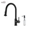 Kibi Casa Single Handle Pull Down Kitchen Sink Faucet with Soap Dispenser C-KKF2002MB-KSD100MB - alternate 1